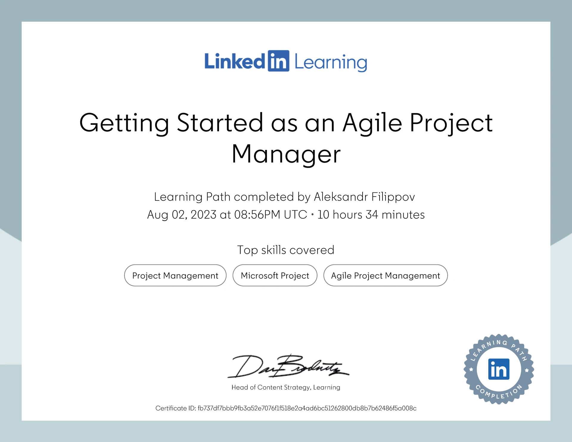 Getting Started as an Agile Project Manager Certificate